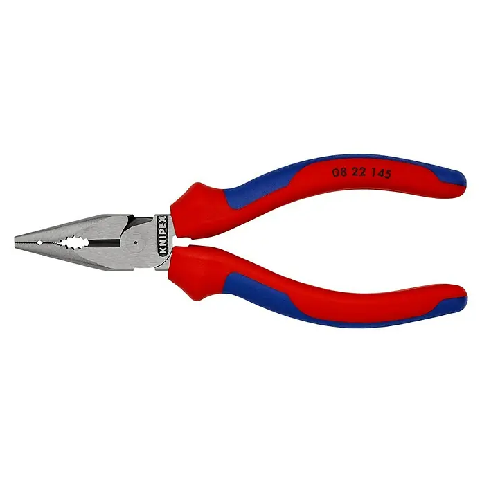 Knipex Kombizange - Länge: 145 mm, Ausführung Kopf: Mit Facette, Material Griff: Mehrkomponenten-Hülle - Linke Seitenansicht
