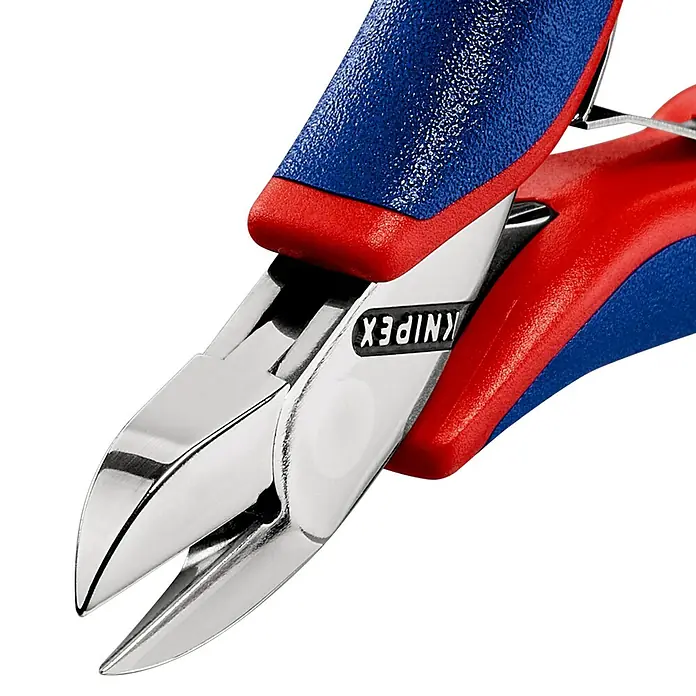 Knipex Seitenschneider - Länge: 115 mm, Material Griff: Mehrkomponenten-Hülle, Rund, Ausführung Kopf: Ohne Facette - Detailaufnahme