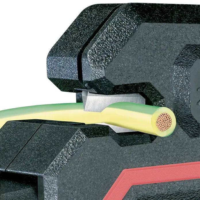 Knipex Abisolierzange - Länge: 180 mm, Material Griff: Kunststoff - Anwendungsbeispiel
