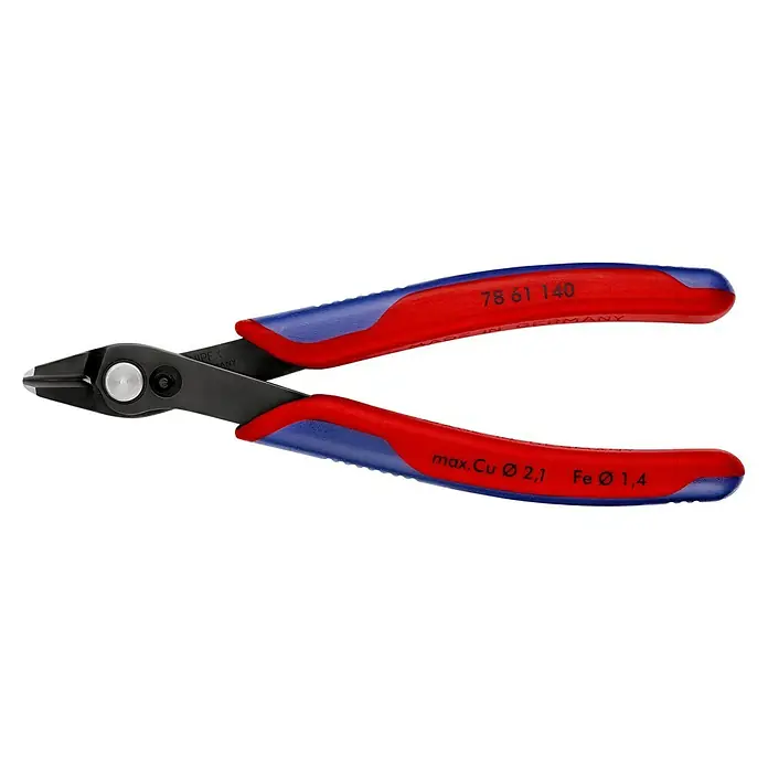 Knipex Seitenschneider - Länge: 140 mm, Material Griff: Mehrkomponenten-Hülle, Ausführung Kopf: Brüniert - Linke Seitenansicht