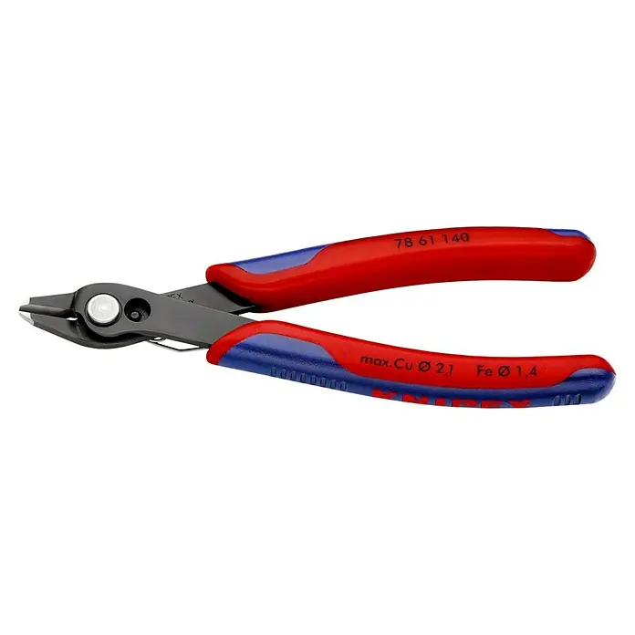 Knipex Seitenschneider - Länge: 140 mm, Material Griff: Mehrkomponenten-Hülle, Ausführung Kopf: Brüniert - Linke Seitenansicht