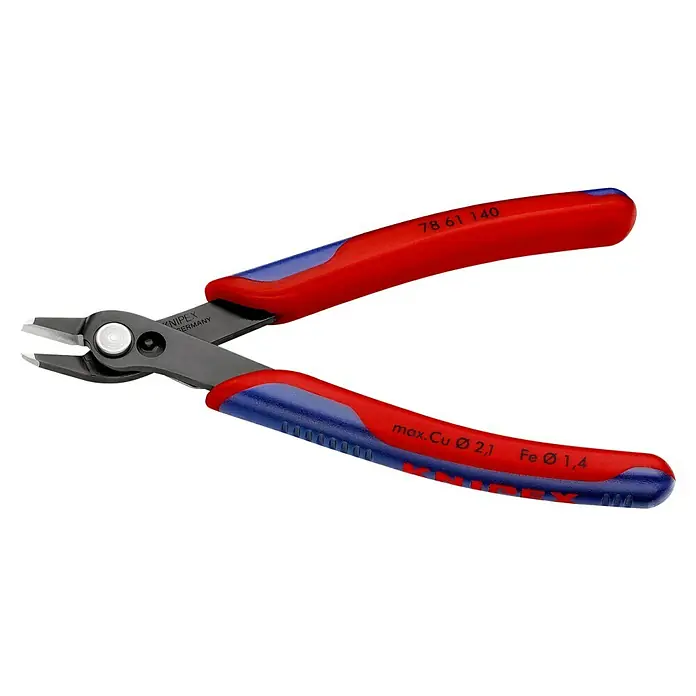 Knipex Seitenschneider - Länge: 140 mm, Material Griff: Mehrkomponenten-Hülle, Ausführung Kopf: Brüniert - Linke Seitenansicht