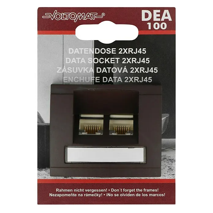 Voltomat DEA 100 Netzwerk-Anschlussdose - Braun, Kunststoff - Vorderansicht