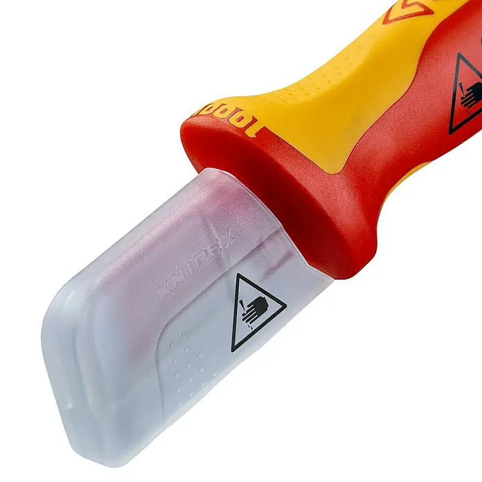 Knipex Kabelabmantelungsmesser - Klingenlänge: 38 mm, Gleitschuh - Detailaufnahme