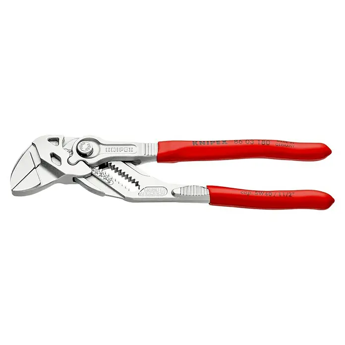Knipex Zangenschlüssel - Greifkapazität Muttern: 35 mm, Vernickelt, Kunststoff überzogen - Linke Seitenansicht