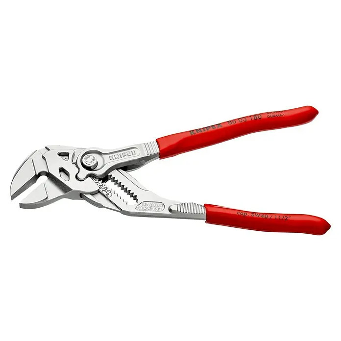Knipex Zangenschlüssel - Greifkapazität Muttern: 35 mm, Vernickelt, Kunststoff überzogen - Linke Seitenansicht