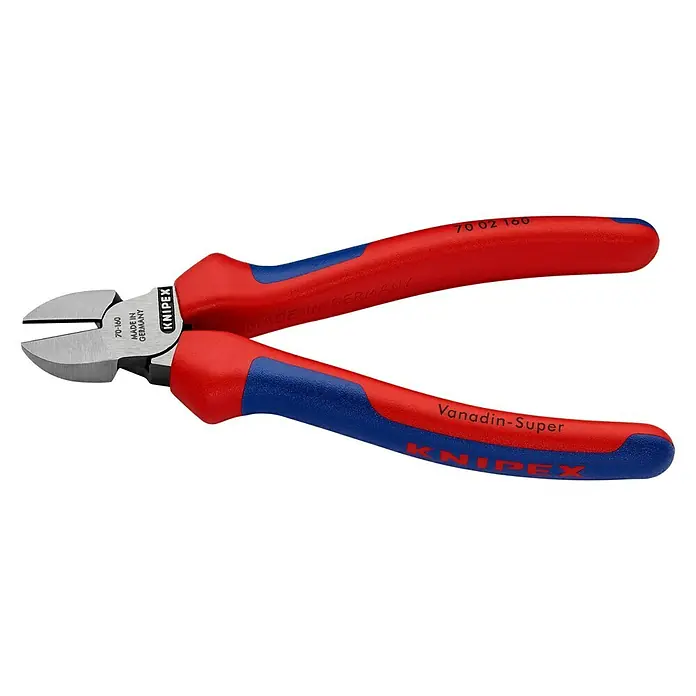 Knipex Oldalvágó - Hosszúság: 160 mm, Többkomponensű tok, Polírozott - Bal profil nézet
