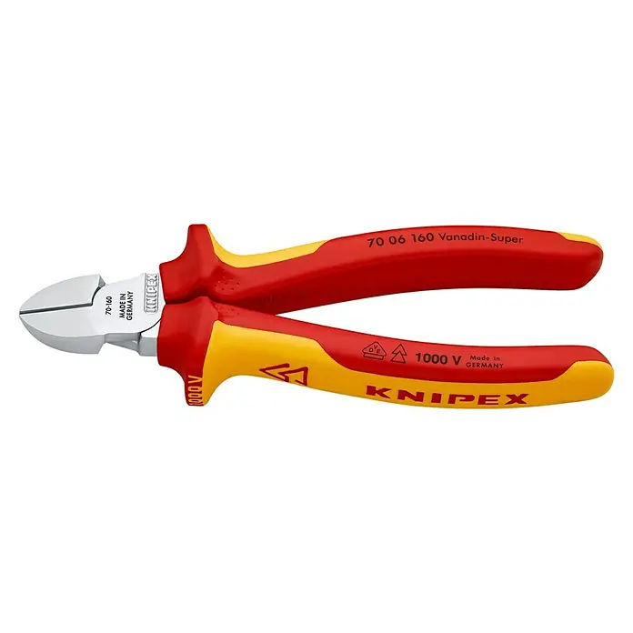 Knipex Seitenschneider - Länge: 160 mm, Ausführung Kopf: Verchromt, VDE-GS - Linke Seitenansicht