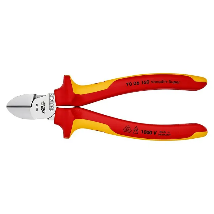 Knipex Seitenschneider - Länge: 160 mm, Ausführung Kopf: Verchromt, VDE-GS - Linke Seitenansicht