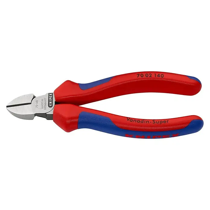 Knipex Oldalvágó - Hosszúság: 140 mm, Többkomponensű tok, Polírozott - Bal profil nézet