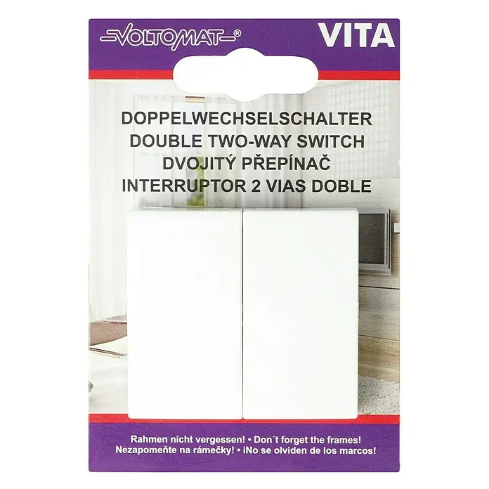 Voltomat VITA Aus- & Wechselschalter - Alpinweiß, 10 A, Unterputz - Vorderansicht