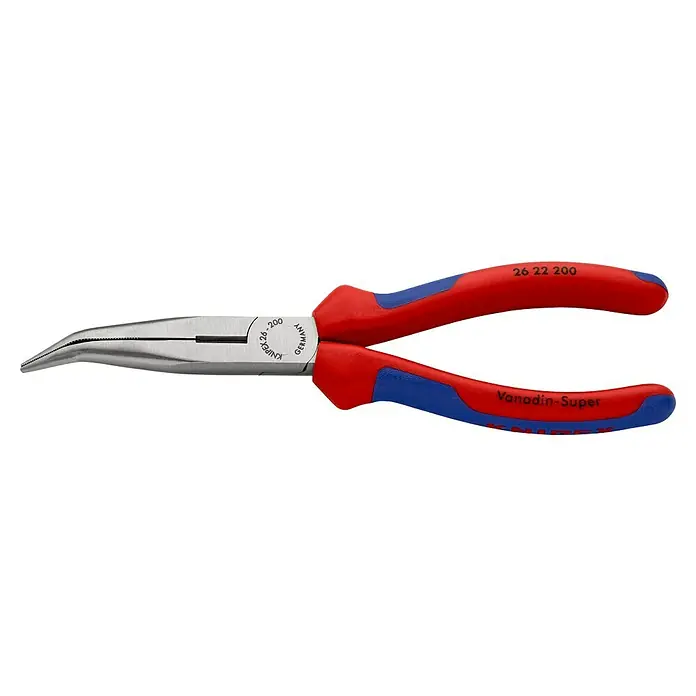 Knipex Flachrundzange - Um 40° gewinkelt, Länge: 200 mm, Poliert - Linke Seitenansicht
