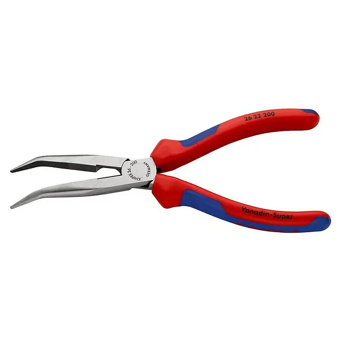 Knipex Flachrundzange - Um 40° gewinkelt, Länge: 200 mm, Poliert - Linke Seitenansicht