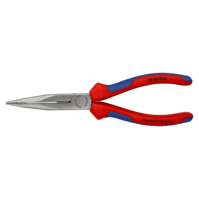 Knipex Flachrundzange - Um 40° gewinkelt, Länge: 200 mm, Poliert - Linke Seitenansicht
