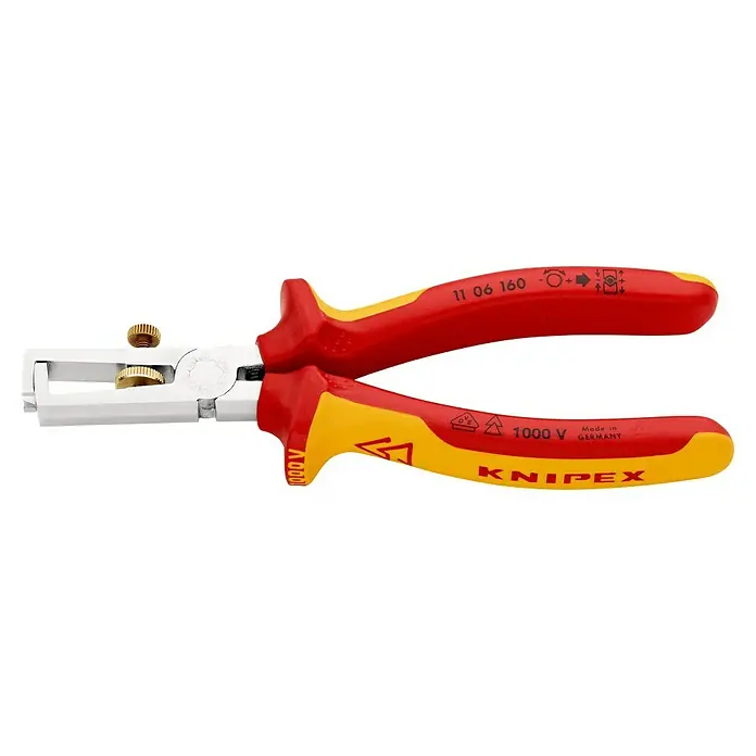 Knipex Abisolierzange VDE - Länge: 160 mm, Material Griff: Mehrkomponenten-Hülle - Linke Seitenansicht