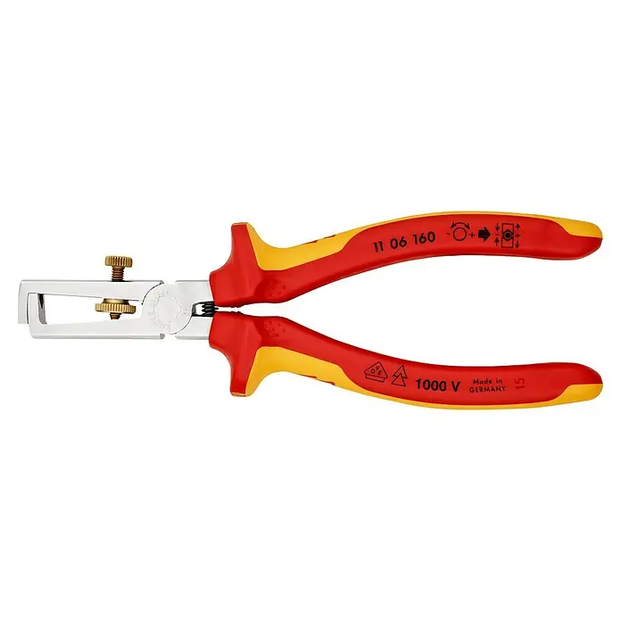 Knipex Abisolierzange VDE - Länge: 160 mm, Material Griff: Mehrkomponenten-Hülle - Linke Seitenansicht
