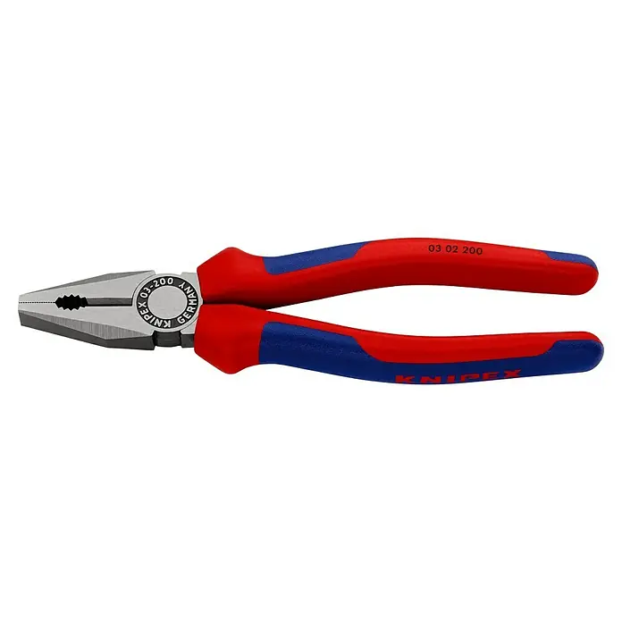 Knipex Kombizange - Länge: 200 mm, Gehärtete Schneiden, Poliert - Linke Seitenansicht