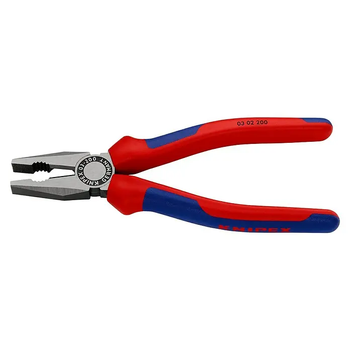 Knipex Kombizange - Länge: 200 mm, Gehärtete Schneiden, Poliert - Linke Seitenansicht