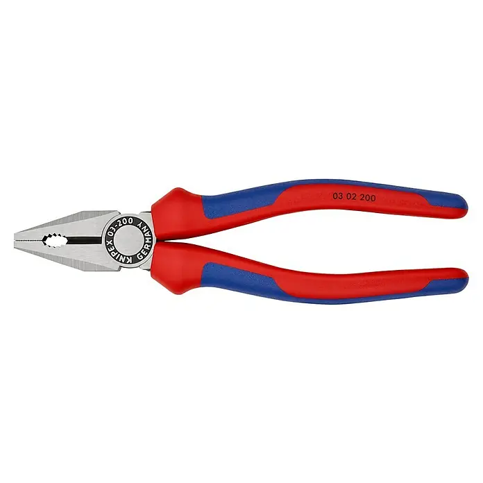 Knipex Kombizange - Länge: 200 mm, Gehärtete Schneiden, Poliert - Linke Seitenansicht