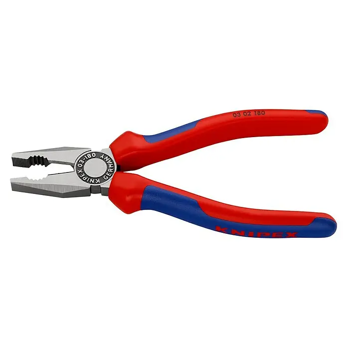 Knipex Kombizange - Länge: 180 mm, Gehärtete Schneiden, Poliert - Linke Seitenansicht
