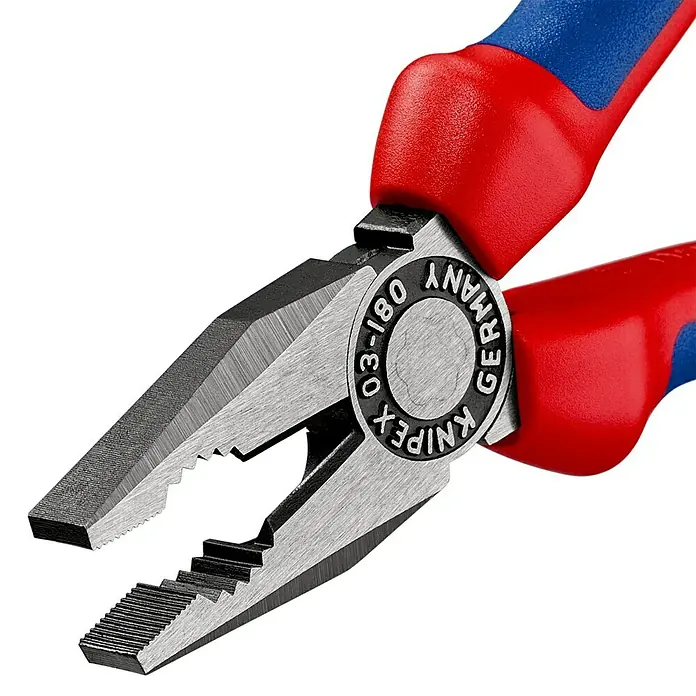 Knipex Kombizange - Länge: 180 mm, Gehärtete Schneiden, Poliert - Detailaufnahme