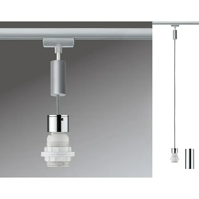 Paulmann URail 2Easy Pendelleuchte Basic - 20 W, Chrom, Chrom matt, Höhe: 150 cm - Anwendungsbeispiel