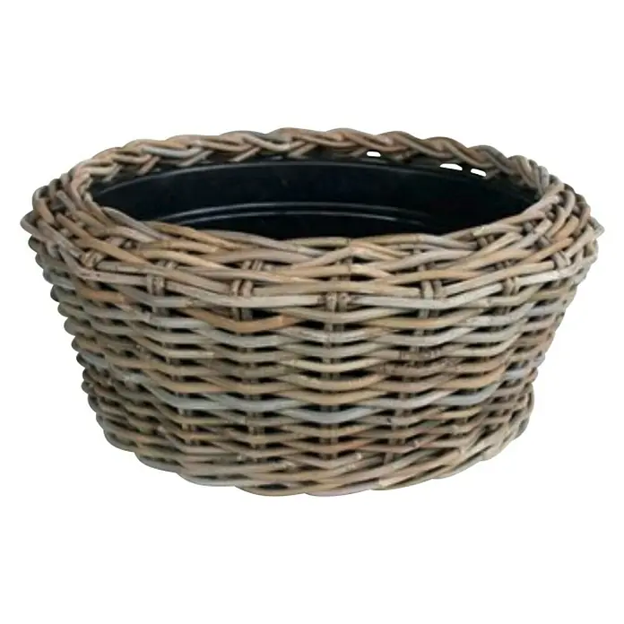 Van der Leeden Plantenpot - Naturel/grijs, Ø x h: 30 cm x 12 mm - Vooraanzicht