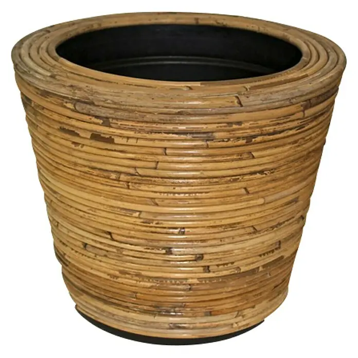 Van der Leeden Plantenpot - Naturel/grijs, 42 x 39 cm - Vooraanzicht