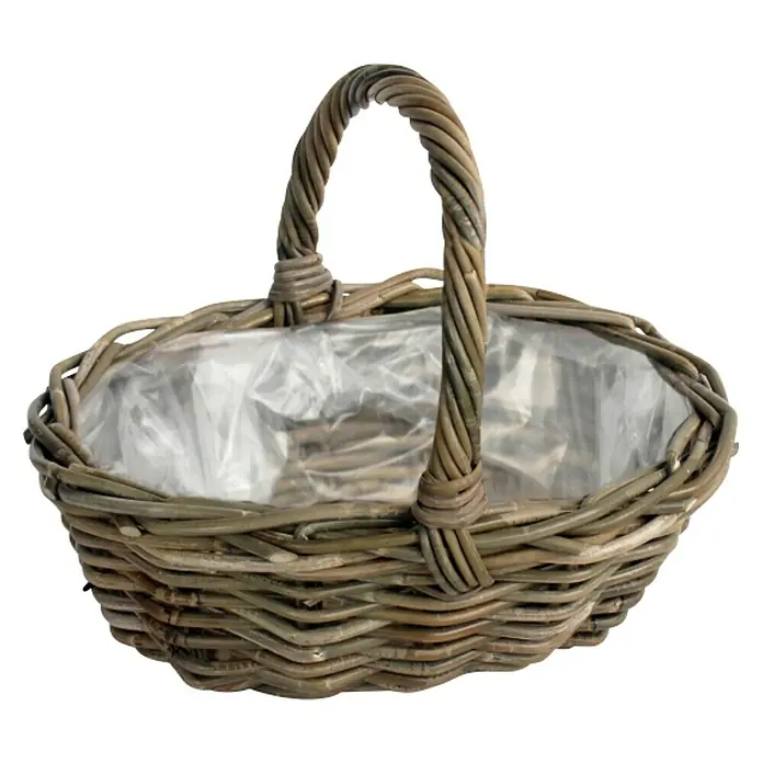 Van der Leeden Bloembak - Naturel/grijs, l x b x h: 14 x 36 x 28 cm - Diagonaal zicht