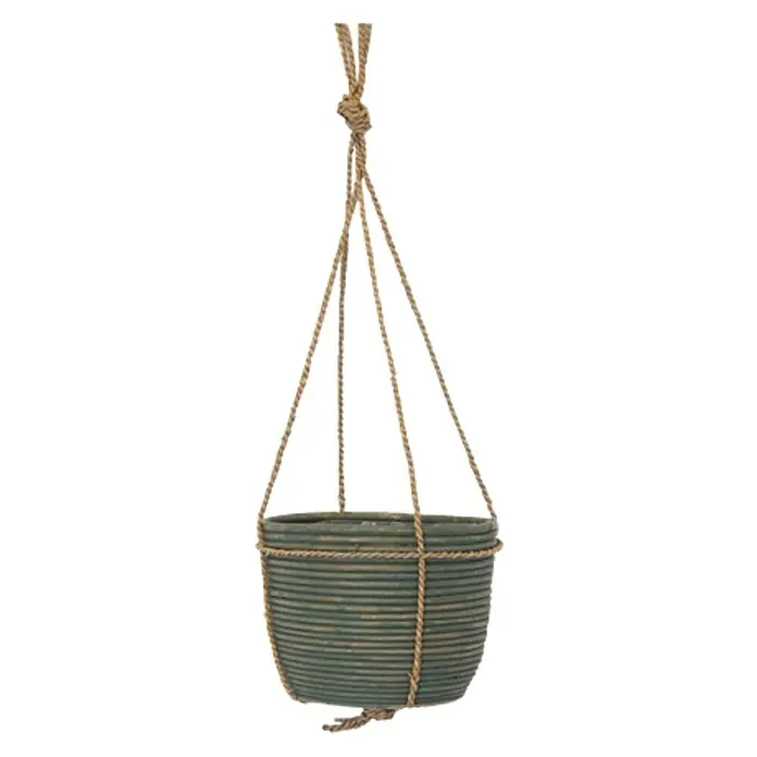 Van der Leeden Plantenpot - Groen, Ø x h: 20 x 19 cm, Hangend - Vooraanzicht