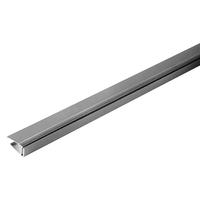 Grosfillex Perfil de pared para extremos - Plateado, 2,6 m x 2 cm x 1,1 cm
