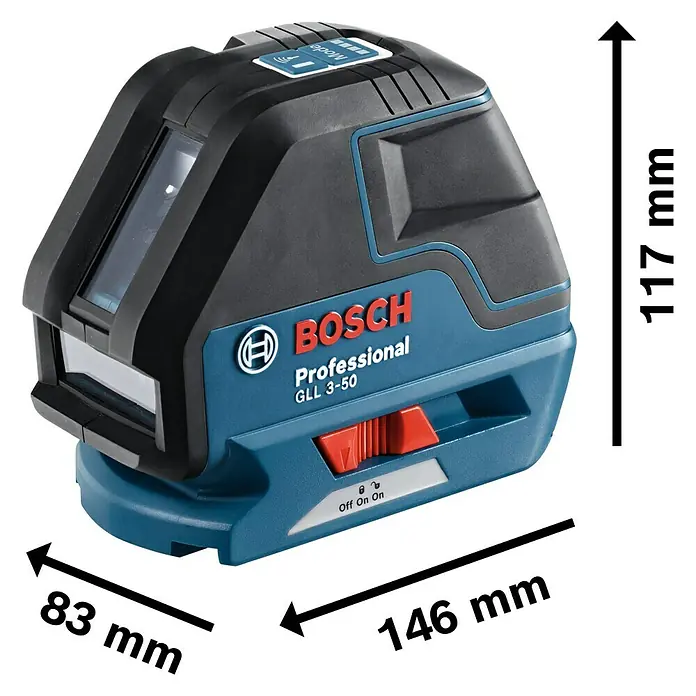 Bosch Professional Linienlaser GLL 3-50 - Arbeitsbereich: 10 m (ohne Empfänger) - Skizze