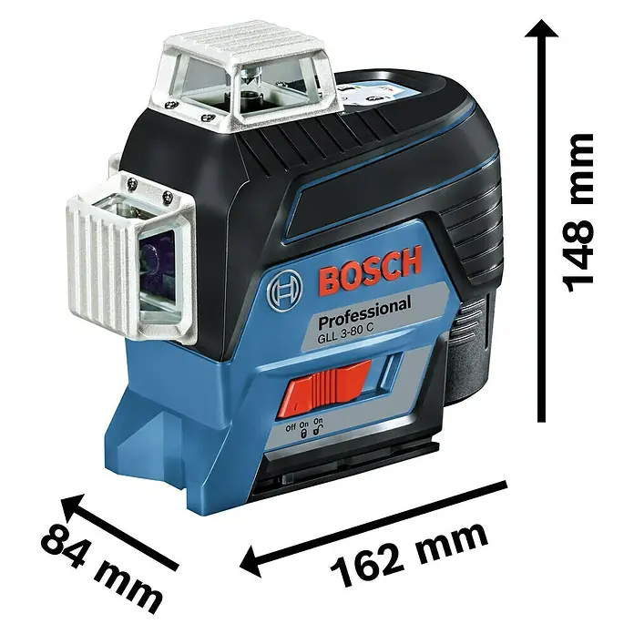 Bosch Professional Linienlaser GLL 3-80 C - Max. Arbeitsbereich: 30 m - Skizze