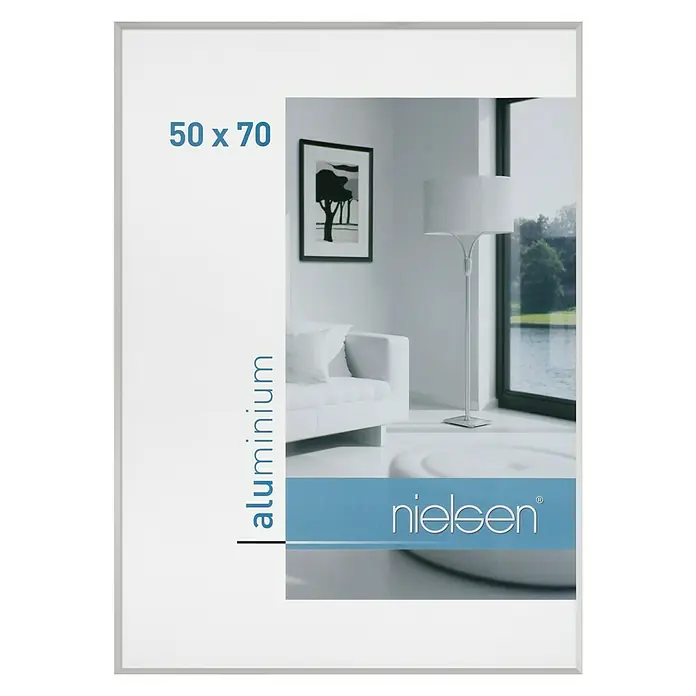 Nielsen Bilderrahmen Pixel - Mattsilber, 50 x 70 cm, Aluminium - Vorderansicht