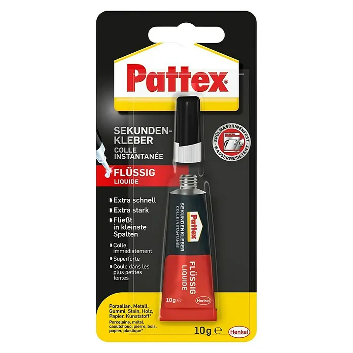 Pattex Sekundenkleber Classic - 10 g, Tube, Flüssig - Vorderansicht