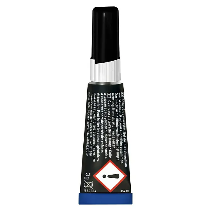 Pattex Sekundenkleber Ultra Gel - 3 g, Tube, Gelartig - Rückansicht
