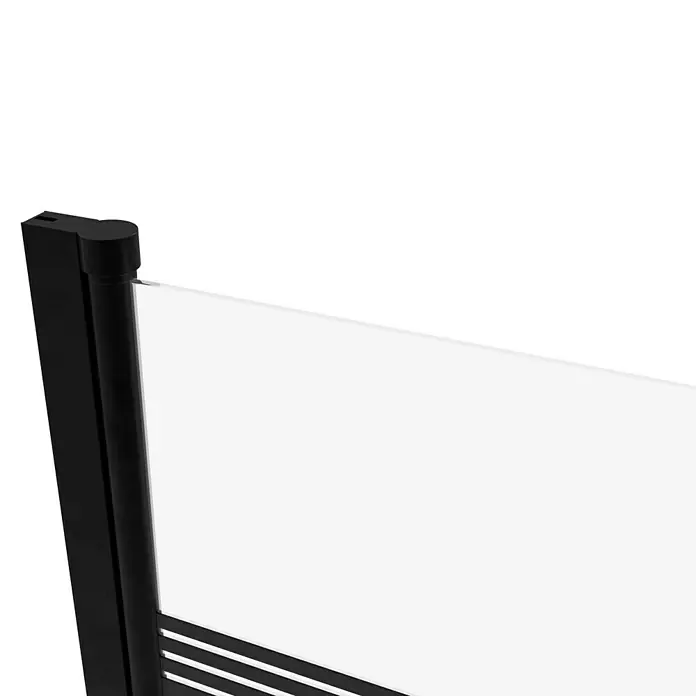 Mampara para bañera Black Lines - 1 pieza, 75 x 140 cm, Vidrio serigrafiado, Negro - Primer plano