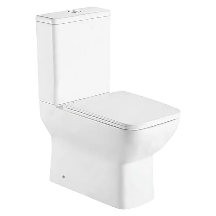 Pack WC de pie sin borde Porto - Blanco - Vista angular