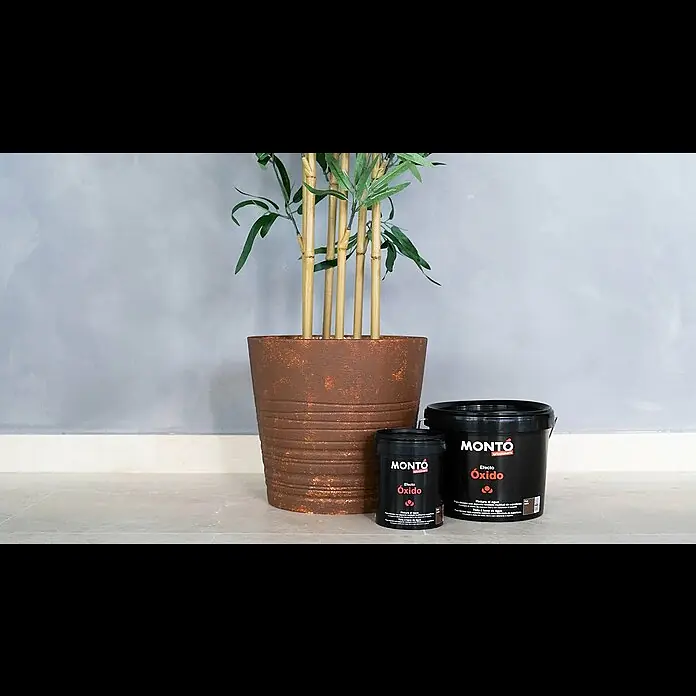 Montó Pintura para efectos decorativos - óxido, 250 ml - Efecto oxidado en una maceta