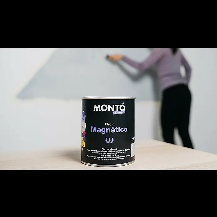 Montó Bricolovers Pintura magnética - Gris, 750 ml - Pintura Efecto Magntico que atrae los imanes - Mont BricoloversPintura Efecto Magnético que atrae los imanes - Montó Bricolovers