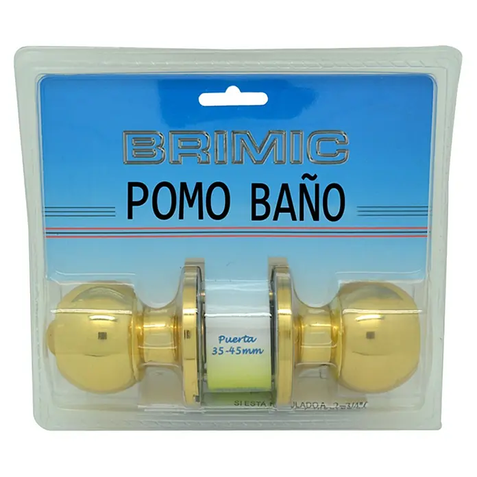 Micel Brimic Pomo para puerta del baño - Latón, Dorado - Vista frontal