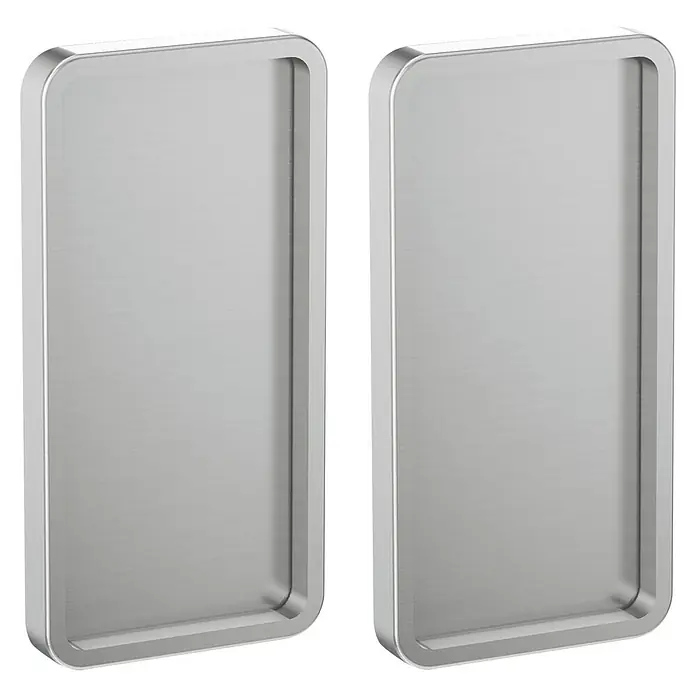 Diamond Doors Griffmuschel Square - Edelstahloptik, Geeignet für: Ganzglas-Schiebetüren, 11,5 x 5,8 cm - Diagonale Ansicht