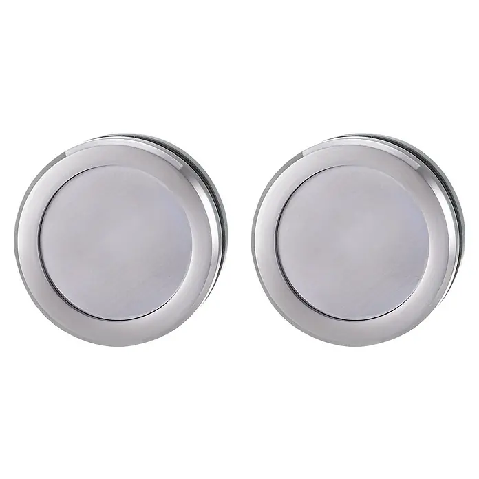 Diamond Doors Griffmuschel Circle - Edelstahloptik, Geeignet für: Ganzglas-Schiebetüren, Durchmesser: 6 cm - Vorderansicht