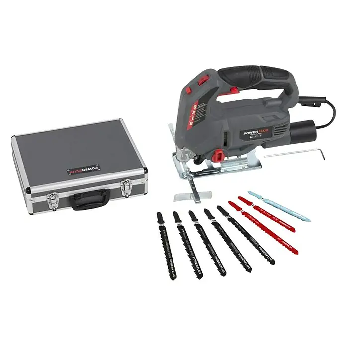 PowerPlus Decoupeerzaag set - 710 W, Onbelast toerental: 0 tpm - 2.800 tpm - Diagonaal zicht
