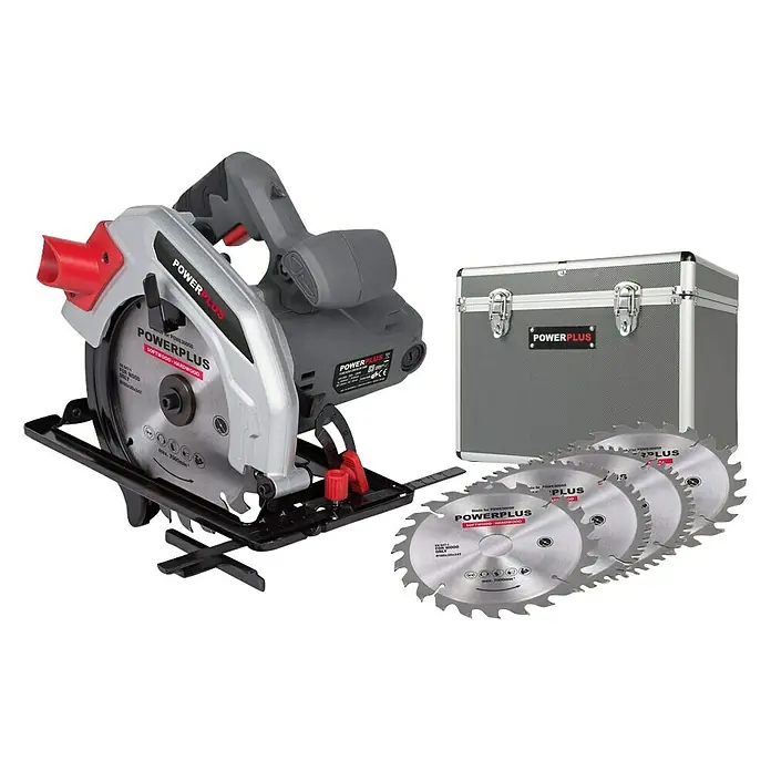 PowerPlus Handcirkelzaag set - 1.200 W, Zaagblad: Ø 185 mm - Diagonaal zicht