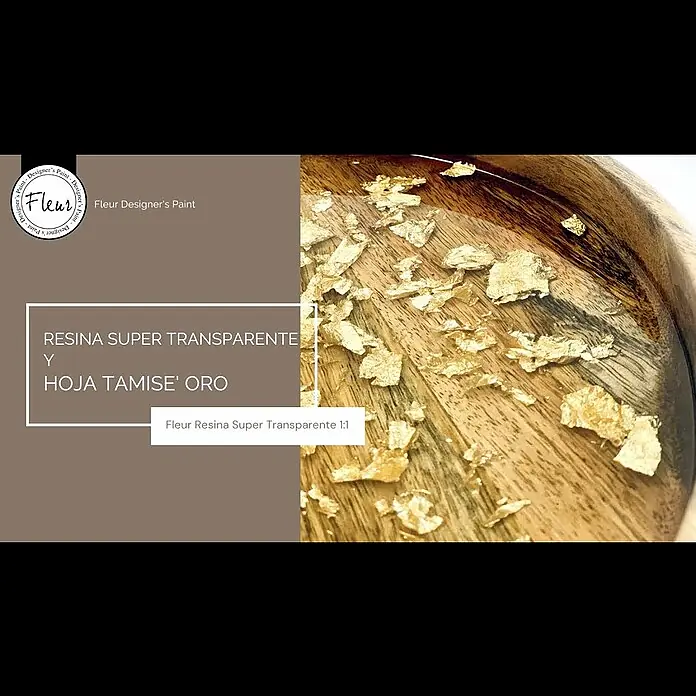 Fleur Barra pan metálico - Cobre - Fleur Resina Super Transparente 1:1 y Pan de Oro