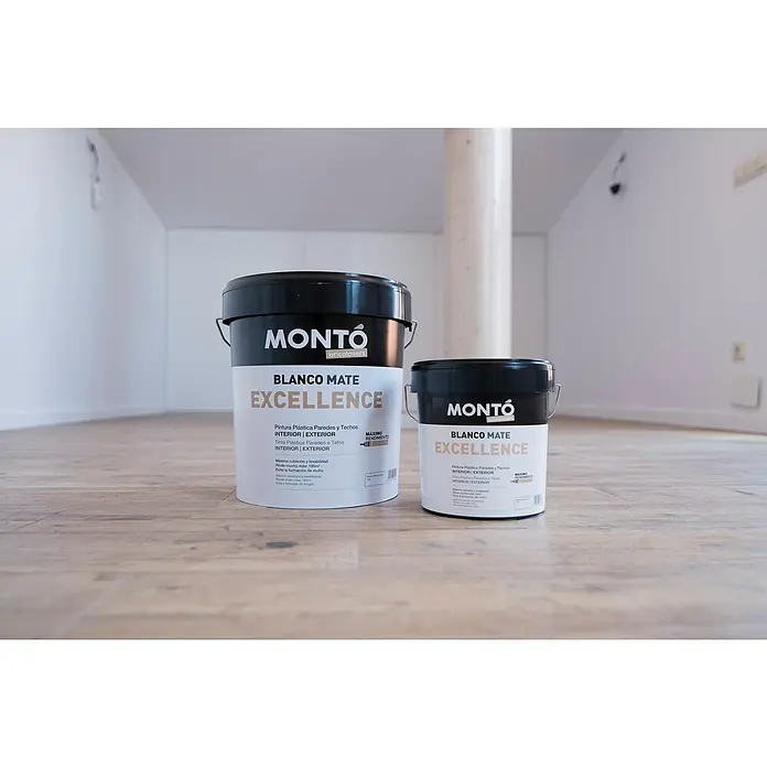 Montó Bricolovers Pintura para paredes y techos Excellence - Blanco, 15 l, Mate - Foto ambiente