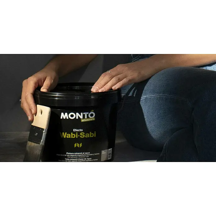 Montó Bricolovers Pintura para efectos decorativos Wabi Sabi - Gris intenso, 2,5 l - Foto ambiente