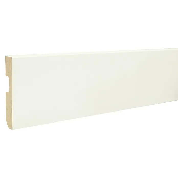 LOGOCLIC Zócalo Blanco - 2,25 m x 14 mm x 80 mm - Primer plano