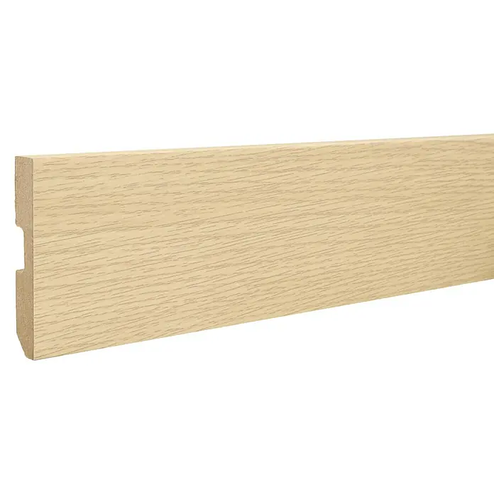 LOGOCLIC Zócalo Roble Olsen - 2,2 m x 15 mm x 80 mm - Primer plano